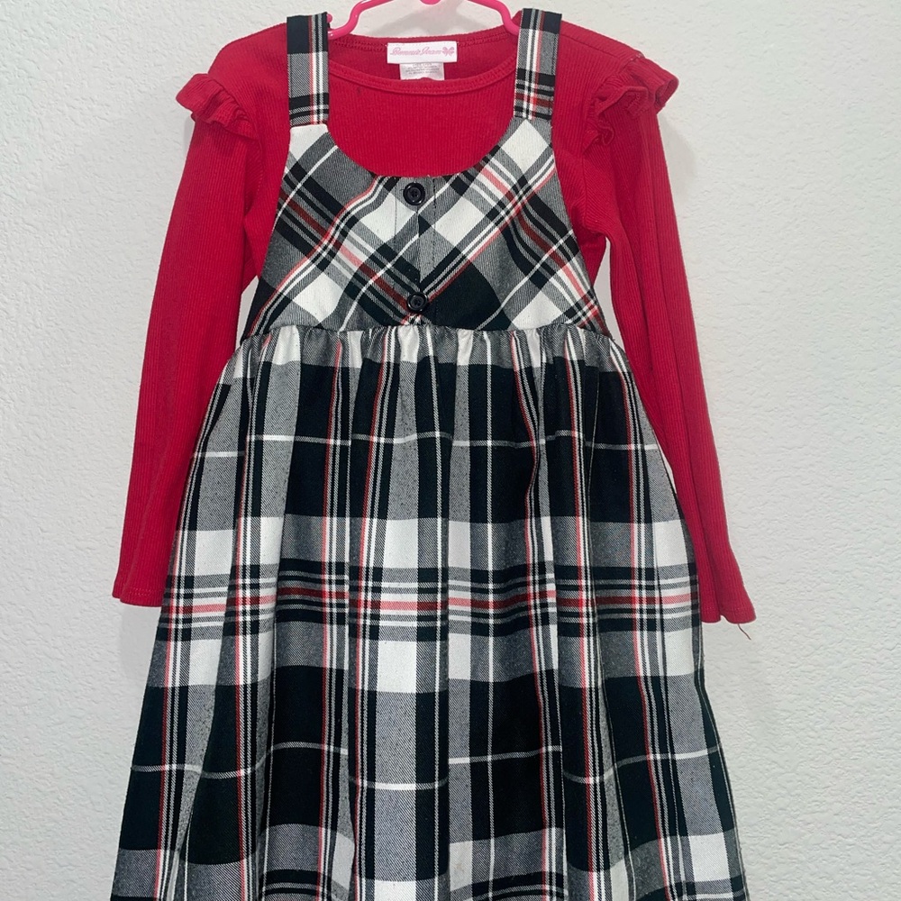 Bonnie Jean Red and Black Plaid Dress